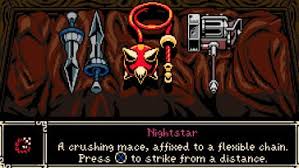 Mina the Hollower weapon selection screen showing Nightstar